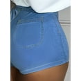 thumbnail image 4 of Womens High Waisted Stretchy Denim Dressy Sexy Butt-Lifting Shorts Stylish & Comfort - Focused boyfriend, 4 of 6
