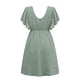 thumbnail image 5 of Txlixc Vestido de Punto de Verano para Mujer, Adultos de Cintura Alta con Cuello en V Manga Corta Flutter de una Sola Pieza Txlixc  Estilo de ocio, 5 of 6