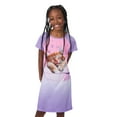 thumbnail image 4 of Saint Eve Kids Girls 2 Pack Nightgowns, Short Sleeve 2 Piece Soft Jersey Sleep Shirt - Peach Bee Purple Cat, Medium, 4 of 6