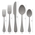 thumbnail image 2 of Unique Bargains 20 Pcs Stainless Steel Flatware Set Mirror Polished Cutlery Black, 2 of 6