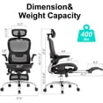 thumbnail image 2 of Ergonomic Office Chair,Office Chair with Tilt Function,Mesh Office Chair with Footrest,Ergonomic Chair with Adaptive Backrest, Adjustable Headrest and Flip-Up Armrests, 2 of 9