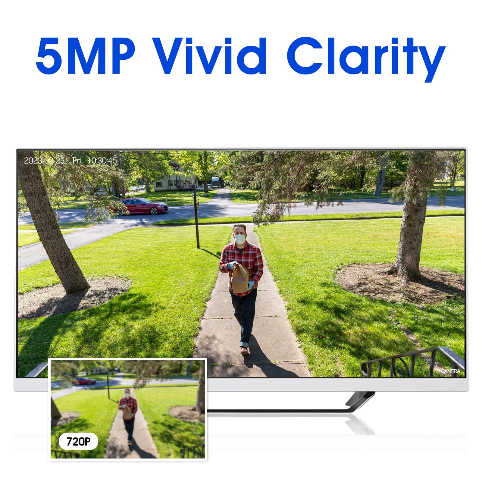 MAISI 5MP Wired Security Cameras for DVR Camera System, Dome CCTV Surveillance Cameras with 60ft BNC Cable, Night Vision, TVI Technology, and Wide Angle Lens for Home Security Monitor