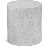 Meridian Furniture Terrazzo White End Table