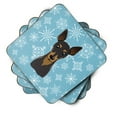 thumbnail image 2 of Carolines Treasures BB1674FC Snowflake Min Pin Foam Coaster Set of 4 3 1/2 x 3 1/2 multicolor, 2 of 3