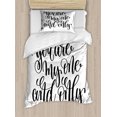 thumbnail image 1 of One and Only Saying Duvet Cover Set Twin Size, Simple Pattern of Typography in Cursive Handwriting Bold Font, Decorative 2 Piece Bedding Set with 1 Pillow Sham, Charcoal Grey White, by Ambesonne, 1 of 3