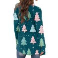 thumbnail image 5 of Women's Fashionable Loose-Fit Casual Cardigan with Christmas Print Mid-Length Coat for Holiday Outfits and Comfortable Wear,Turquoise,S, 5 of 6