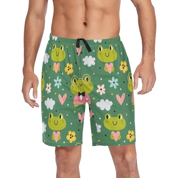 GZHJMY Frog Pajama Pants Short for Men, Lounge Pants Lightweight Men Pajama Bottoms with Drawstring Pockets, Christmas New Year Birthday Gifts, X-Large
