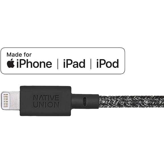 Cable de cinturón Native Unión XL 10 pies ultra fuerte reforzado certificado MFi