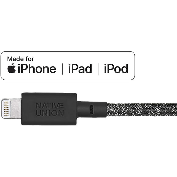 Cable de cinturón Native Unión XL 10 pies ultra fuerte reforzado certificado MFi