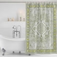 thumbnail image 4 of Sage Green Waterproof Fabric Shower Curtain,Boho Retro Decorative Abstract Floral Ethnic Waterproof Fabric Shower Curtain for Bathroom Curtains Bathtubs Shower Curtains with 12 Hooks Extra Long 72x84, 4 of 8