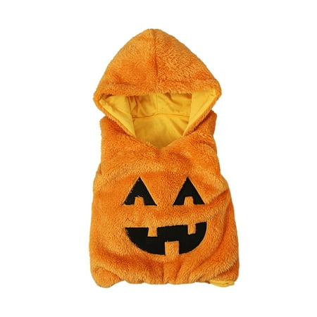 

Halloween Baby Clothes Toddler Girls Boys Performance Cute Pumpkin Soft Fleece Sleeveless Hooded Vest Tops Red 12 Months-18 Months