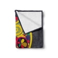 thumbnail image 2 of Skull Soft Flannel Fleece Throw Blanket, Colorful Hand Drawn Skeleton Illustration Abstract Flowers Creative Motifs, Cozy Plush for Indoor and Outdoor Use, 60" x 80", Multicolor, by Ambesonne, 2 of 5