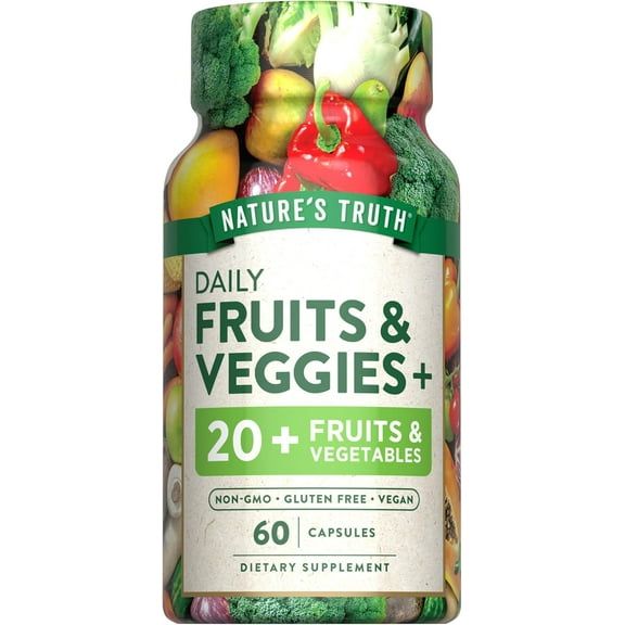Super Fruits and Veggies | 60 Vegan Capsules | Vitalizing Antioxidant Superfood | by Nature's Truth