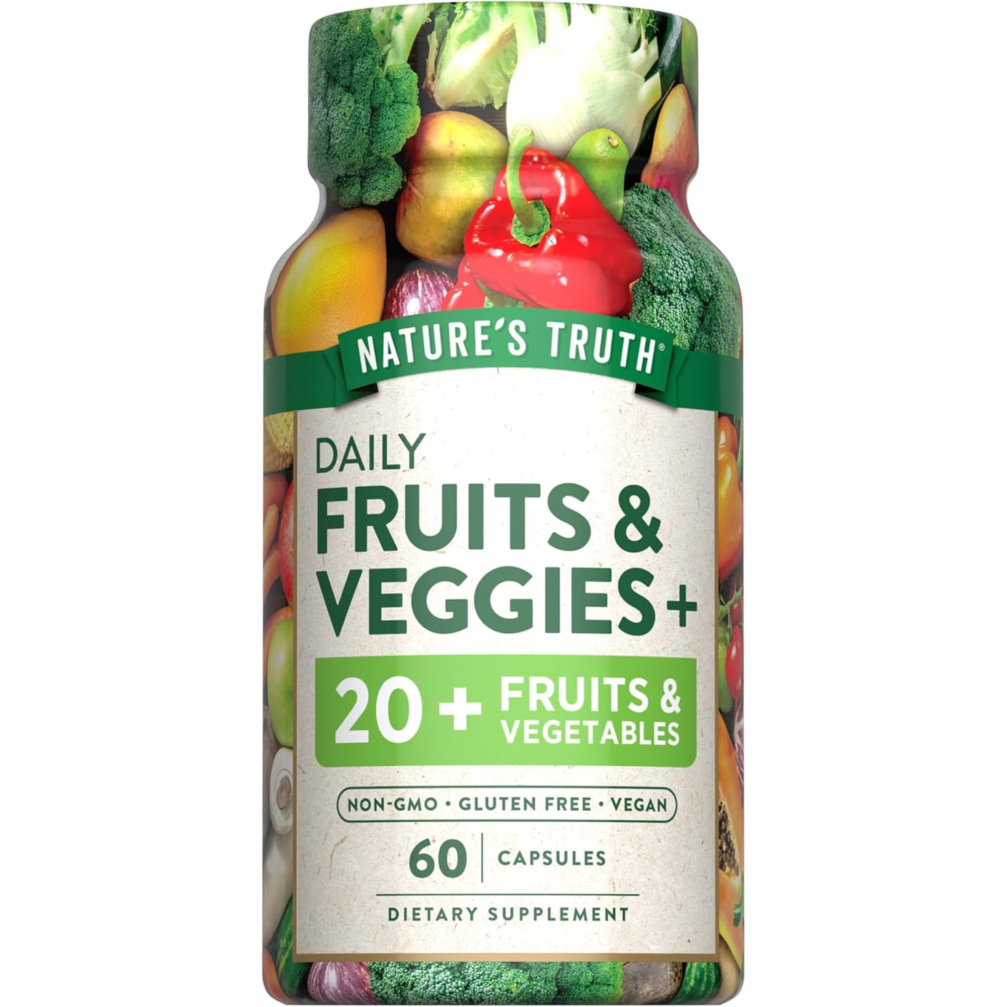 Super Fruits and Veggies | 60 Vegan Capsules | Vitalizing Antioxidant Superfood | by Nature's Truth