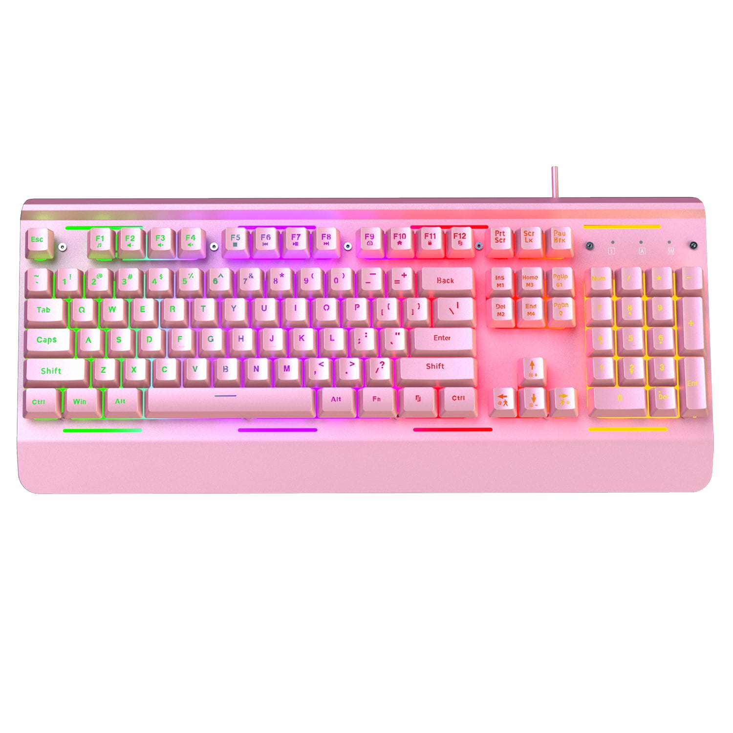 TECKNET Gaming Keyboard, USB Wired Computer Keyboard, 15-Zone RGB Illumination, IP32 Water Resistance, 25 Anti-ghosting Keys, All-Metal Panel (Whisper Quiet Gaming Switch)