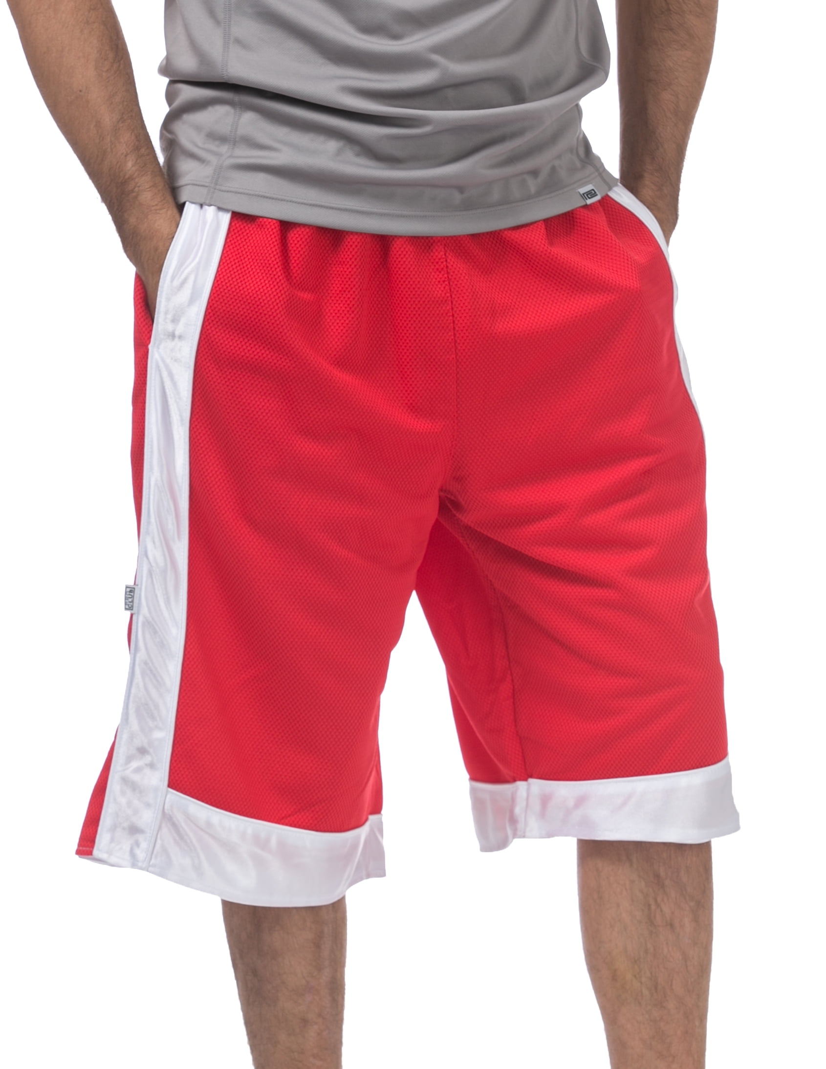 NEW Pro Club Basketball Shorts Mesh/Lined No Pocket Satin Trim Lg-7XL Lt  Grey