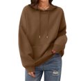 thumbnail image 5 of HAJWOH Womens Hoodies Casual Long Sleeve Drawstring Pullover Oversized Sweatshirt Lightweight Hooded Tops Winter Clothes, 5 of 6