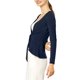 thumbnail image 4 of Cárdigan de punto abierto con mangas largas y dobladillo con volantes para mujer, con lazo en la parte delantera, 3XL, azul, 4 of 7