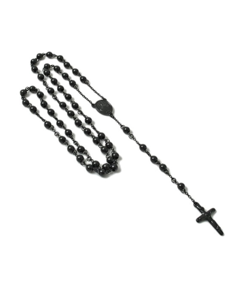 black stainless steel rosary