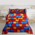 thumbnail image 2 of Castle Fairy Vintage Checkered Full Size Comforter Sets,Geometric Grid Bedding Sets, 2 of 8