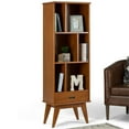 thumbnail image 2 of Allora 1 Drawer 64" Modern Solid Wood Bookcase in Teak Brown, 2 of 5