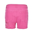thumbnail image 4 of YDLCAFD Womens High Waisted Denim Shorts Ripped Hem Distressed Short Jeans Summer Casual Stretchy Jeans Shorts S, 4 of 7