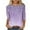 Purple, variant on Uaswgudfs Tees for Women Trendy Fashion Round-Neck 3/4 Sleeves T Shirt Gradient Color Casual Loose Vine Pattern Basic Tops