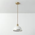 thumbnail image 6 of 1-Light Matte White Pendant Lighting with Matte Brass Accents, 6 of 11