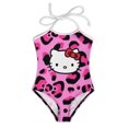 thumbnail image 3 of Hello Kitty Girls One Piece Swimsuits Hawaiian Summer Swimwear Beach Bathing Suit Outfits, 3 of 6