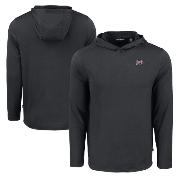 Men's Cutter & Buck Black Montana Grizzlies Coastline Epic Comfort Eco Recycled Long Sleeve Hoodie T-Shirt