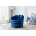 thumbnail image 2 of Swivel Barrel Chair Sofa Chair with Soft Velvet Fabric and Metal Legs, Modern Leisure Chair with Curved Back and Padded Seat, Ergonomic Design Suitable for Bedroom Office and Living Room, Navy, 2 of 7
