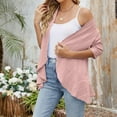 thumbnail image 4 of Oplxuo Womens Eyelets Shrugs Tops Casual Solid 3/4 Sleeve Bolero Elegant Crop Cardigan Coverup Shirts Blouse, 4 of 7