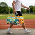 thumbnail image 6 of Travel Duffle Bag For Women Men, Hippie Bus Travel Bag Quilted Duffel Bag Vintage Floral Duffle Bag Boho Weekender Bags Carry On Gym Bag Luggage Bag Overnight Tote Bag For Plane Sports Dance Medium, 6 of 7