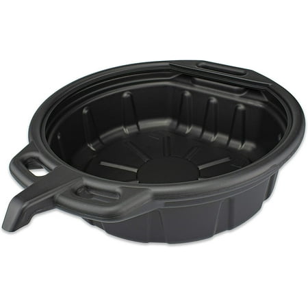 NEIKO 20762A Oil Drain Pan, Black Plastic Anti Splash, Motor Oil Drip Catcher Pan, 2 Gallon (8L) Capacity