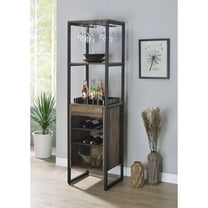 Jopath Weathered Oak and Black Wine Rack with 1 Drawer