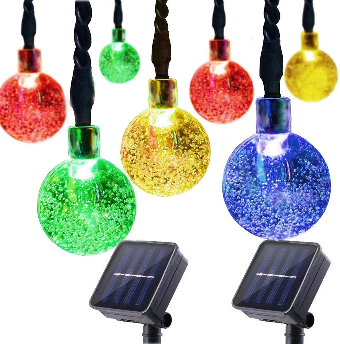 Solar String Lights, 30 LED 20ft Outdoor Fairy Bubble Crystal Ball String Lights Christmas