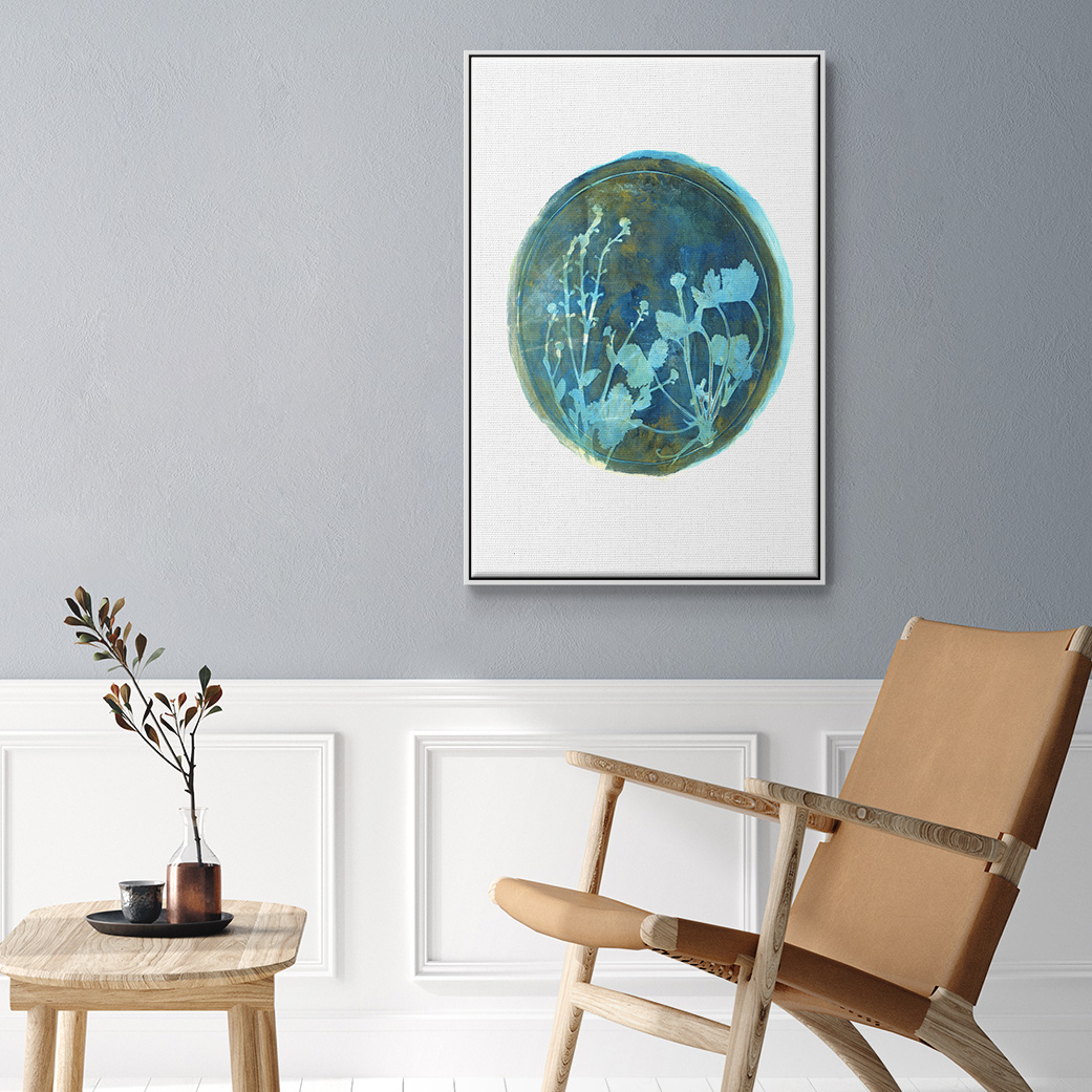 Strawberries and Forg I Framed Premium Gallery Wrapped Canvas - Ready to Hang - 27 x 41 - White Floating Frame