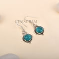 thumbnail image 3 of Gemsgram Turquoise Earrings for Women - 925 Sterling Silver Filigree French Wire Dangle with Genuine Turquoise Gemstones, 3 of 6