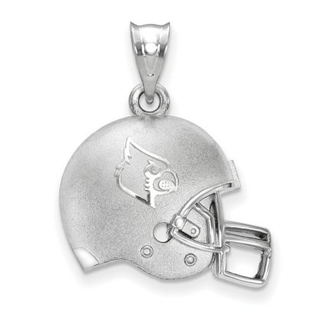 University Of Louisville Cardinal Football - Sterling Silver LogoArt Official Licensed Collegiate University of Louisville (UofL) 3D Football helmet w/Logo Pendant