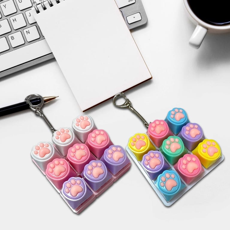 LEEQ Jouet Fidget Clavier – Anti-Stress Avec Porte-Clés – Motif Chat Noir – Clicker Bouton Pour Décompression – Cadeau Fun