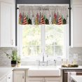 thumbnail image 3 of Merry Christmas Tree Kitchen Curtains and Valances Set, Graffiti Winter Snowflake Xmas Gray Rod Pocket Window Valance Window Curtain Panels for Living Room Bedroom Laundry, 27.5x24in, 3 Pieces, 3 of 7