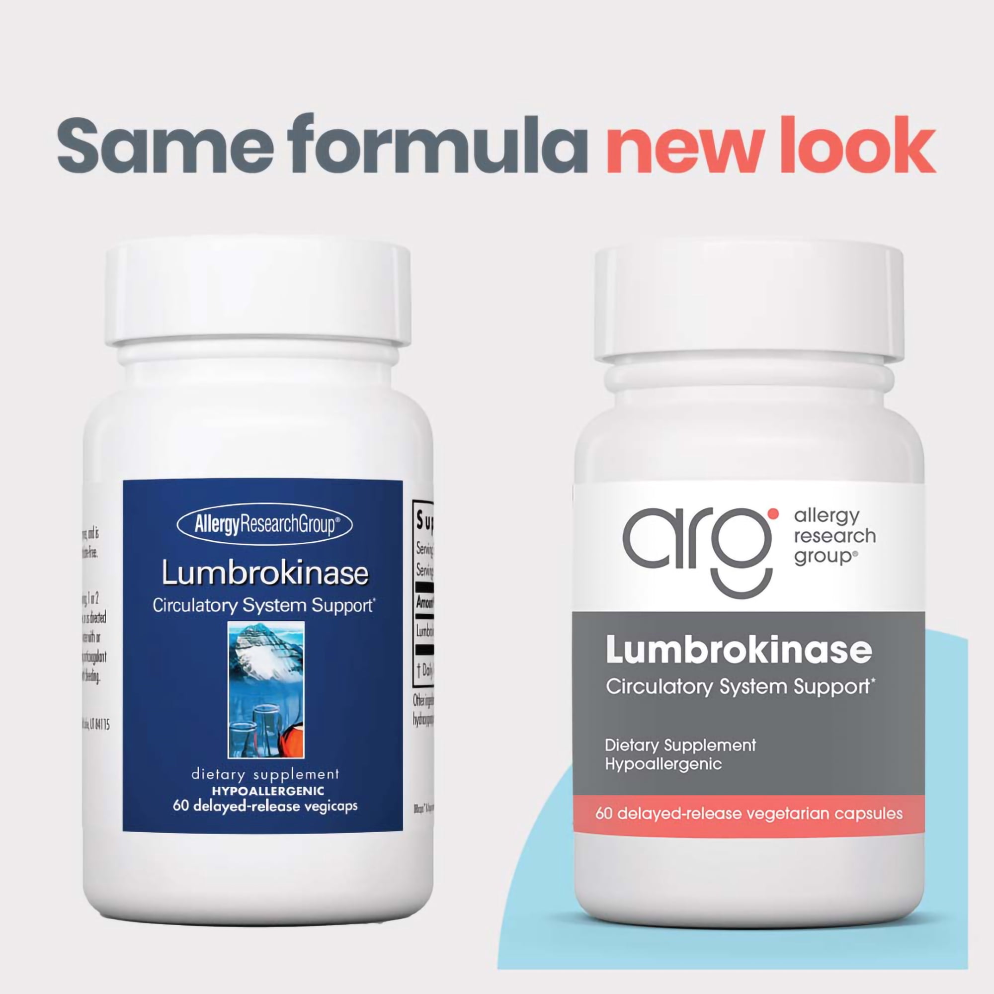 ARG Lumbrokinase Circulatory System Support - Delayed-Release Enzyme Supplement - Circulatory & Cardiovascular Health - Supports Healthy Blood Flow - Non-GMO & Gluten-Free - 30 Servings - 60 Capsules