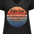 thumbnail image 4 of Inktastic Lake Erie Distressed Retro Sunset Women's Plus Size V-Neck T-Shirt, 4 of 5