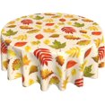 thumbnail image 1 of Fall Tablecloth Round 60 Inch Autumn Thanksgiving Round Tablecloth Polyester Washable Fall Maple Leaves Table Cover Table Cloth for Kitchen Dining Room Picnic Patio Wedding Party, 1 of 6