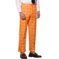 thumbnail image 4 of INSPIRE CHIC Men's Business Plaid Pants Casual Slim Fit Checked Dress Trousers 36 Orange, 4 of 6