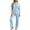 Sky Blue, variant on Gunia Women Pajamas Summer Short Sleeve Pajama Button Down Shirt Collar Comfortable Wear Two Piece Outfit Sleepwear Pjs S-2Xl