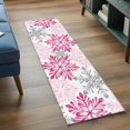 thumbnail image 3 of Pink Grey Christmas Snowflakes 2'x6' Runner Rugs for Hallway Kitchen Bedside Non Slip Washable, Winter Xmas Textured Entryway Rug Runners with Rubber Backing, Long Carpet Runner for Laundry Room, 3 of 8
