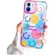 thumbnail image 1 of Funda para iPhone 11 con diseño de cara sonriente, protección para lentes, a prueba de golpes, moderna, suave, de TPU transparente, con diseño de flor sonriente para mujer y niña., 1 of 5