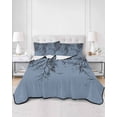 thumbnail image 2 of Quilts King Size Bedding Set, Blue Black Branches Lightweight Quilted Comforter, Botanical Dead Tree Birds Soft Reversible Bedspread Coverlet with Pillow Covers for All Season, 96" x 106", 2 of 7