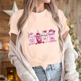 thumbnail image 5 of mihongmao Valentine Tops for Women Short Sleeve Women Casual Round Neck Short-sleeved Christmas Tree Printed T-shirt Beige XL, 5 of 6